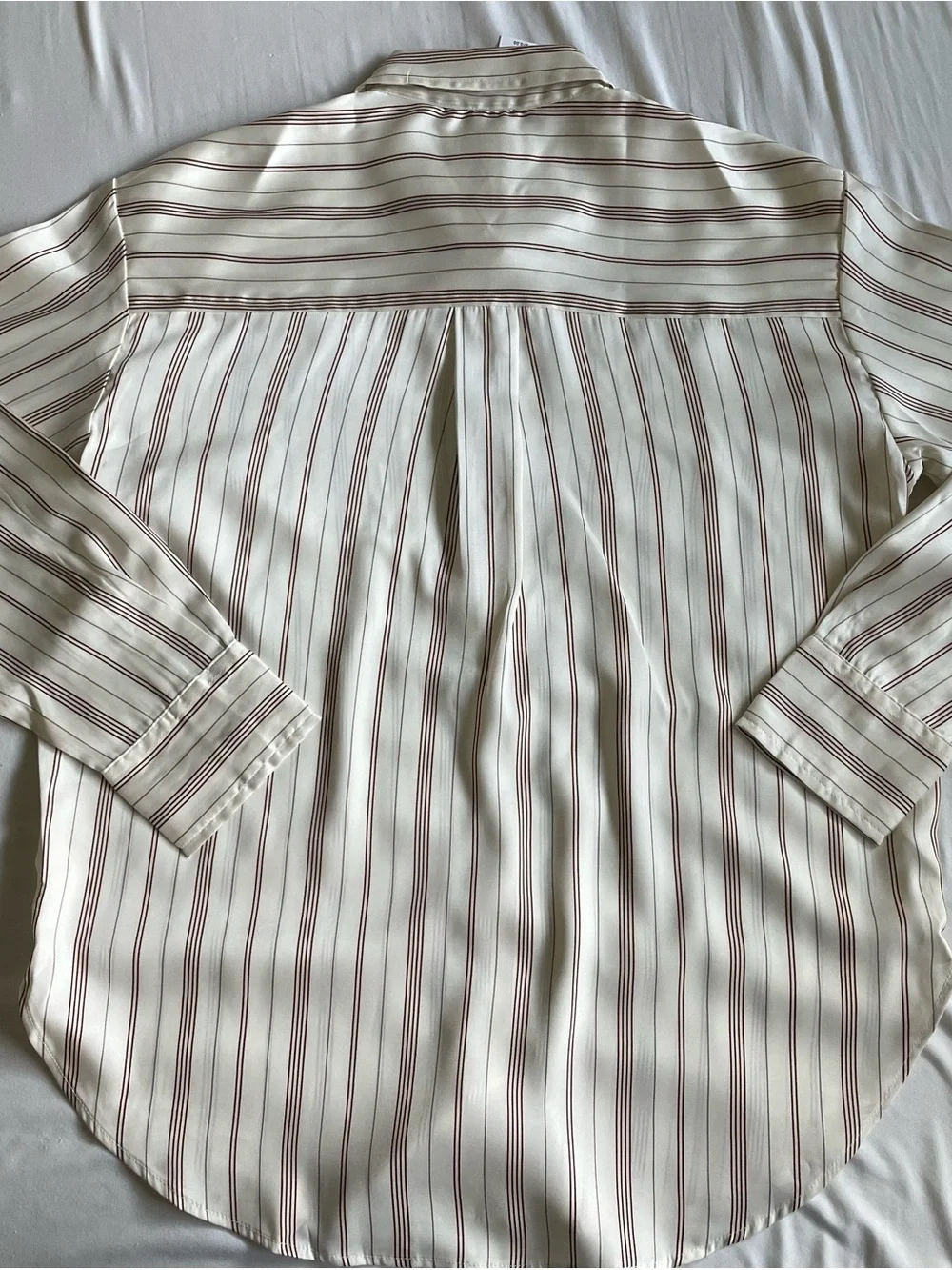Banana Republic Ivory Button-Down Shirt with Brown Stripes